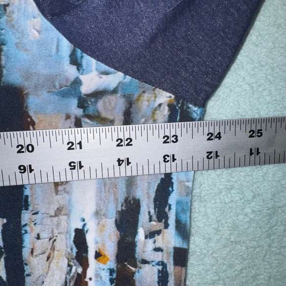 Women's Parsley & Sage Button Down Tunic Shirt XL Blue Brown Abstract Artsy - Picture 11 of 11